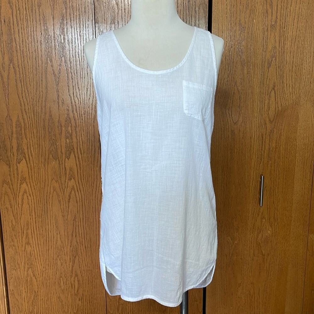 J. Crew White Cotton Long Tank Top/Mini Dress Size M